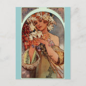 Carte Postale Fleurs - par Alphonse Mucha (Devant)