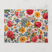 Carte Postale Fleurs partout, design coloré, (Devant)