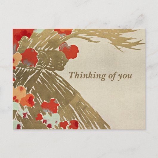 Carte Postale Fleurs, Pensant à Vous (Devant)