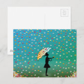 Carte Postale Fleurs pluvieuses de PawPapaya (Devant / Derrière)