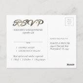 Carte Postale Fleurs Poussiéreuses | Entrée Pastel RSVP Crème Bl (Dos)