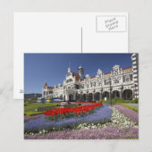 Carte Postale Fleurs printanières et gare historique, (Devant / Derrière)