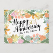 Carte Postale Fleurs printanières personnalisées Joyeux 50e anni (Devant)