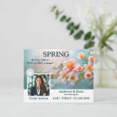 Carte Postale Fleurs printanières Photo Immobilier (Debout devant)