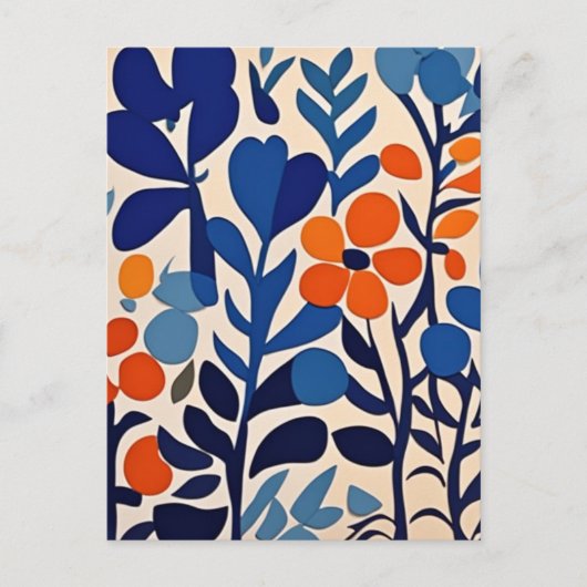 Carte Postale fleurs retro 70's (Devant)