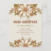 Carte Postale Fleurs rétro | Nouveau Faire-part de déplacement d (Devant)