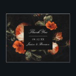 Carte Postale Fleurs romantiques sombres Roses Mariage Hollandai<br><div class="desc">Personnalisez le texte et déplacez ou mettez à l'échelle la forme et les fleurs comme vous le souhaitez. L'échelle et la couleur de la forme sont éditable.</div>