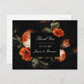 Carte Postale Fleurs romantiques sombres Roses Mariage Hollandai (Devant / Derrière)