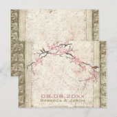 Carte Postale fleurs rose japonaise cerisier fleur printemps mar (Devant / Derrière)