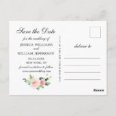 Carte Postale Fleurs rose vif 3 PHOTO Mariage Enregistrer la dat (Dos)