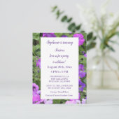 Carte Postale Fleurs rose violet pour 16e anniversaire Petunia 2 (Debout devant)