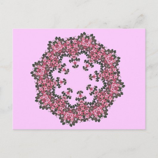 Carte Postale Fleurs roses (Devant)