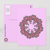 Carte Postale Fleurs roses (Devant / Derrière)