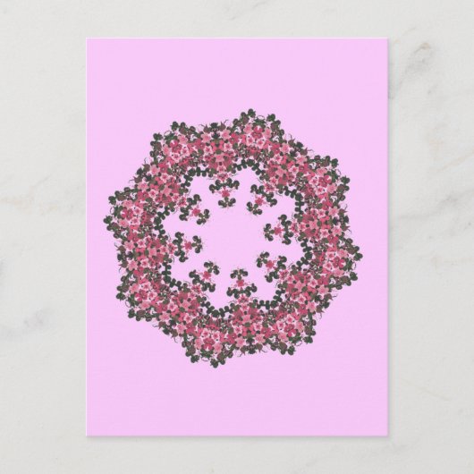 Carte Postale Fleurs roses (Devant)