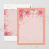 Carte Postale fleurs roses (Devant / Derrière)