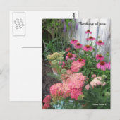 Carte Postale Fleurs roses (Devant / Derrière)