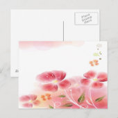 Carte postale Fleurs Roses (Devant / Derrière)