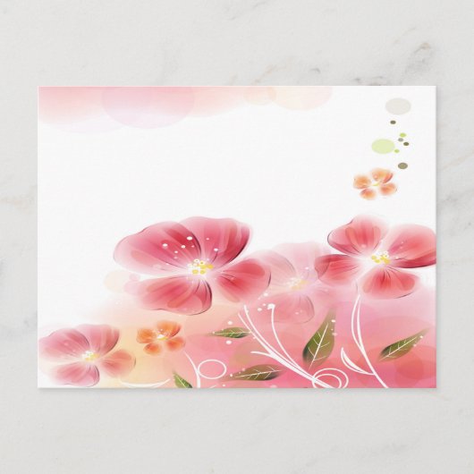 Carte postale Fleurs Roses (Devant)