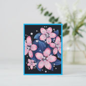 CARTE POSTALE FLEURS ROSES #1 (Debout devant)