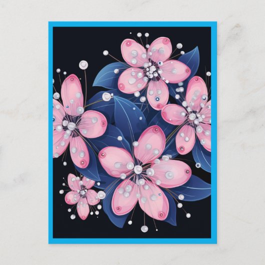CARTE POSTALE FLEURS ROSES #1 (Devant)