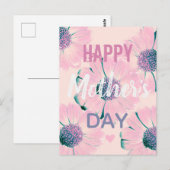 Carte Postale Fleurs roses Bonne fête des mères (Devant / Derrière)