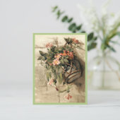 Carte Postale Fleurs roses dans le Vase suspendu, floral (Debout devant)
