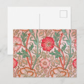 Carte Postale Fleurs roses de William Morris (Devant / Derrière)
