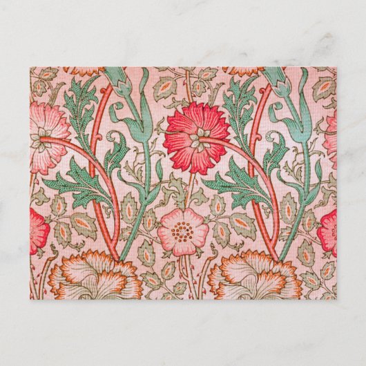 Carte Postale Fleurs roses de William Morris (Devant)