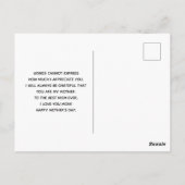 Carte Postale Fleurs roses & Diamond Tiara Princesse Fête des Mè (Dos)