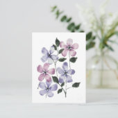 Carte Postale Fleurs roses et bleues (Debout devant)