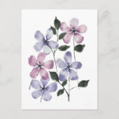 Carte Postale Fleurs roses et bleues (Devant)