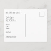 Carte Postale Fleurs roses et bleues Nouveau Faire-part d'adress (Dos)