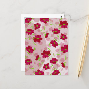 Carte Postale Fleurs roses et rouges - Floral
