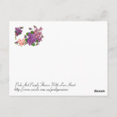 Carte Postale Fleurs Roses Et Violettes (Dos)
