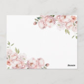 Carte Postale Fleurs roses Fille Baby shower bébé en fleur (Dos)