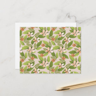 Carte Postale Fleurs Roses, Fleurs Oranges, Motif De Fleurs