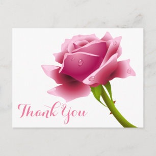 Carte Postale Fleurs Roses florales en Merci rose