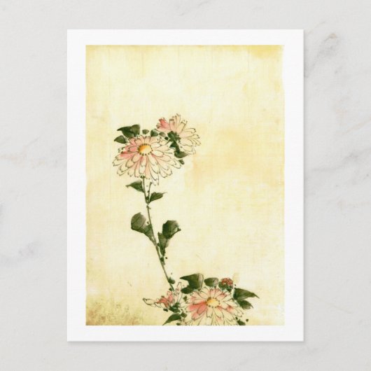 Carte Postale Fleurs roses, Hokusai Fine Art (Devant)