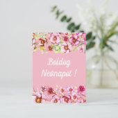 Carte Postale Fleurs roses - Jour du nom hongrois (Debout devant)