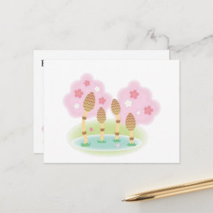 Carte postale Fleurs roses mignonnes Étang