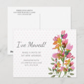 Carte Postale Fleurs roses pois changez d'adresse (Devant / Derrière)