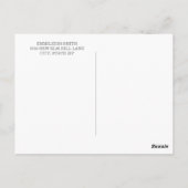 Carte Postale Fleurs roses pois changez d'adresse (Dos)