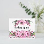 Carte Postale Fleurs Roses Pour Vous (Debout devant)