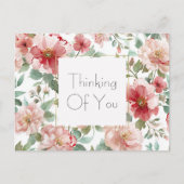 Carte Postale Fleurs roses rouges Menthe (Devant)
