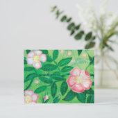 Carte Postale Fleurs roses sauvages (Debout devant)