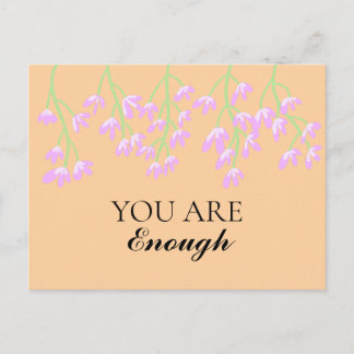 Carte Postale Fleurs roses Vous Êtes Suffisant Aquarelle Beige