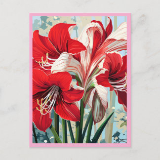 CARTE POSTALE FLEURS ROUGES #1