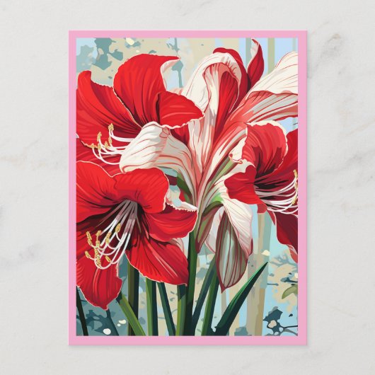 CARTE POSTALE FLEURS ROUGES #1 (Devant)
