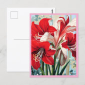 CARTE POSTALE FLEURS ROUGES #1 (Devant / Derrière)