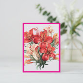 CARTE POSTALE FLEURS ROUGES #2 (Debout devant)